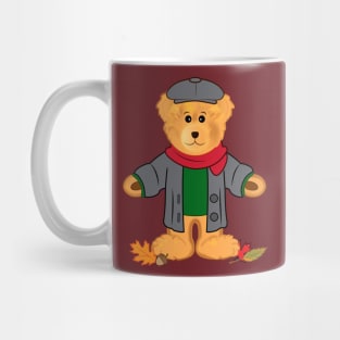 Fall Teddy Bear in the Leaves Mug